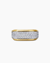 Streamline® Signet Ring in 18K Yellow Gold with Diamonds, 10mm