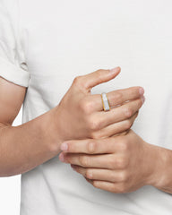 Streamline® Signet Ring in 18K Yellow Gold with Diamonds, 10mm