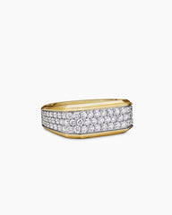 Streamline® Signet Ring in 18K Yellow Gold with Diamonds, 10mm
