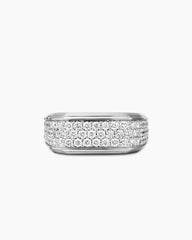 Streamline® Signet Ring in Sterling Silver with Diamonds, 10mm