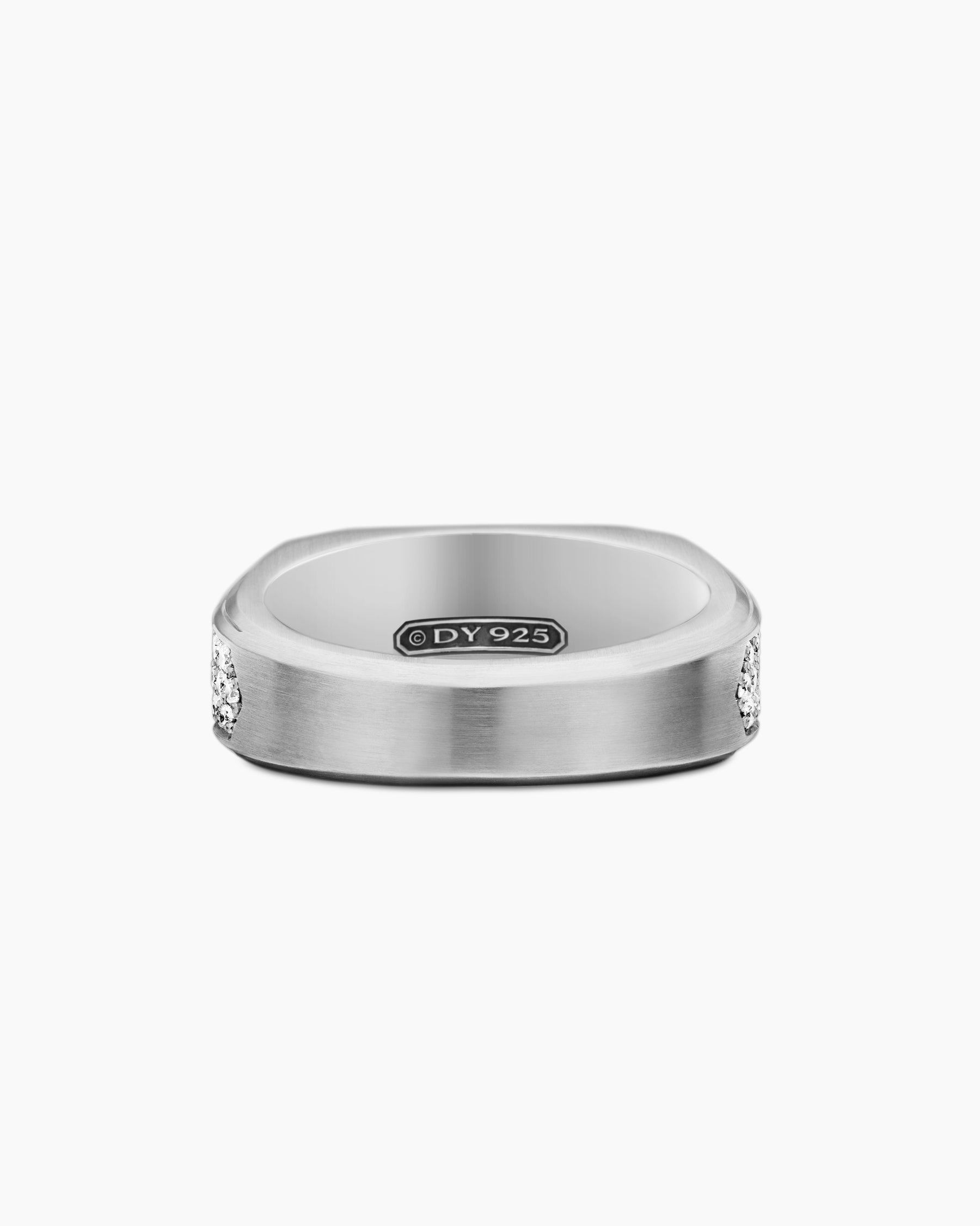 Streamline® Signet Ring in Sterling Silver with Diamonds, 10mm
