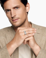 Streamline® Signet Ring in Sterling Silver with Diamonds, 10mm