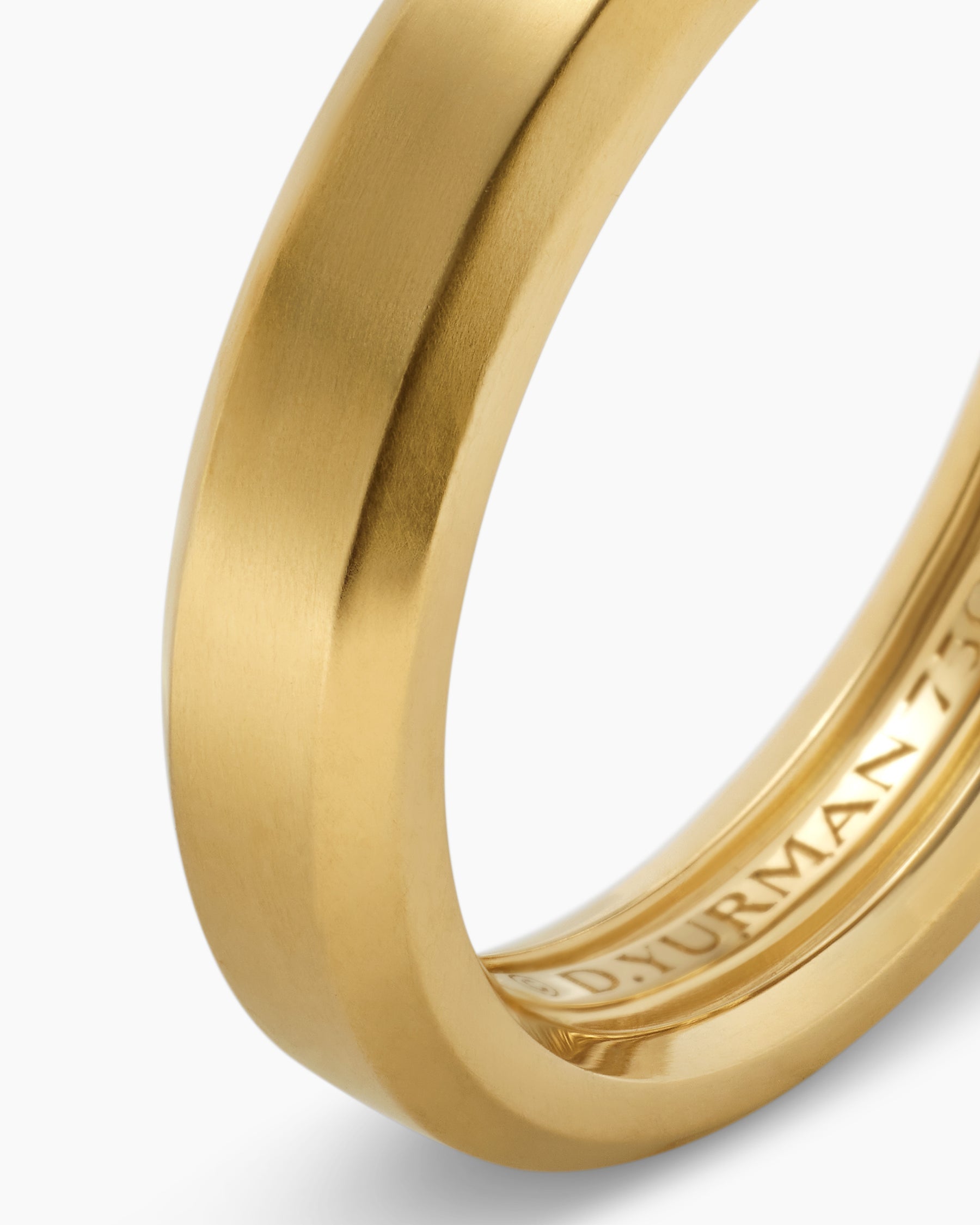 Beveled Band Ring in 18K Yellow Gold, 4mm