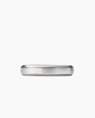 Beveled Band Ring in 18K White Gold, 4mm