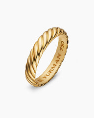 Cable Band Ring in 18K Yellow Gold, 5mm