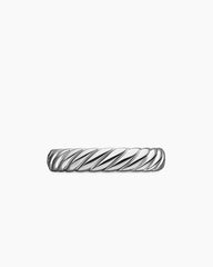 Cable Band Ring in 18K White Gold, 5mm