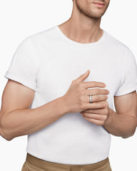 Faceted Band Ring in Grey Titanium, 6mm