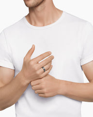 Beveled Band Ring in Black Titanium with Grey Titanium, 6mm