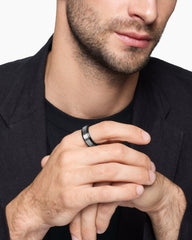 Beveled Band Ring in Black Titanium with Grey Titanium, 8.5mm