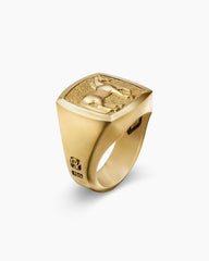 Petrvs® Horse Signet Ring in 18K Yellow Gold, 18.3mm