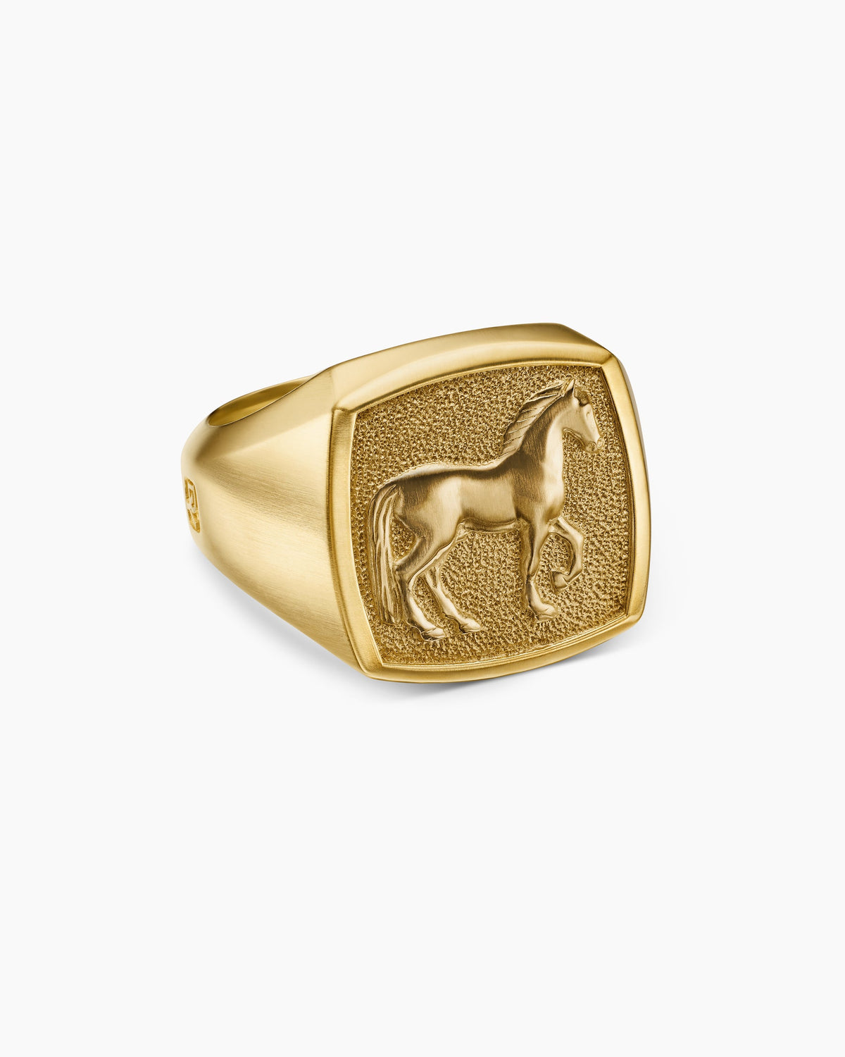 Petrvs® Horse Signet Ring in 18K Yellow Gold, 18.3mm