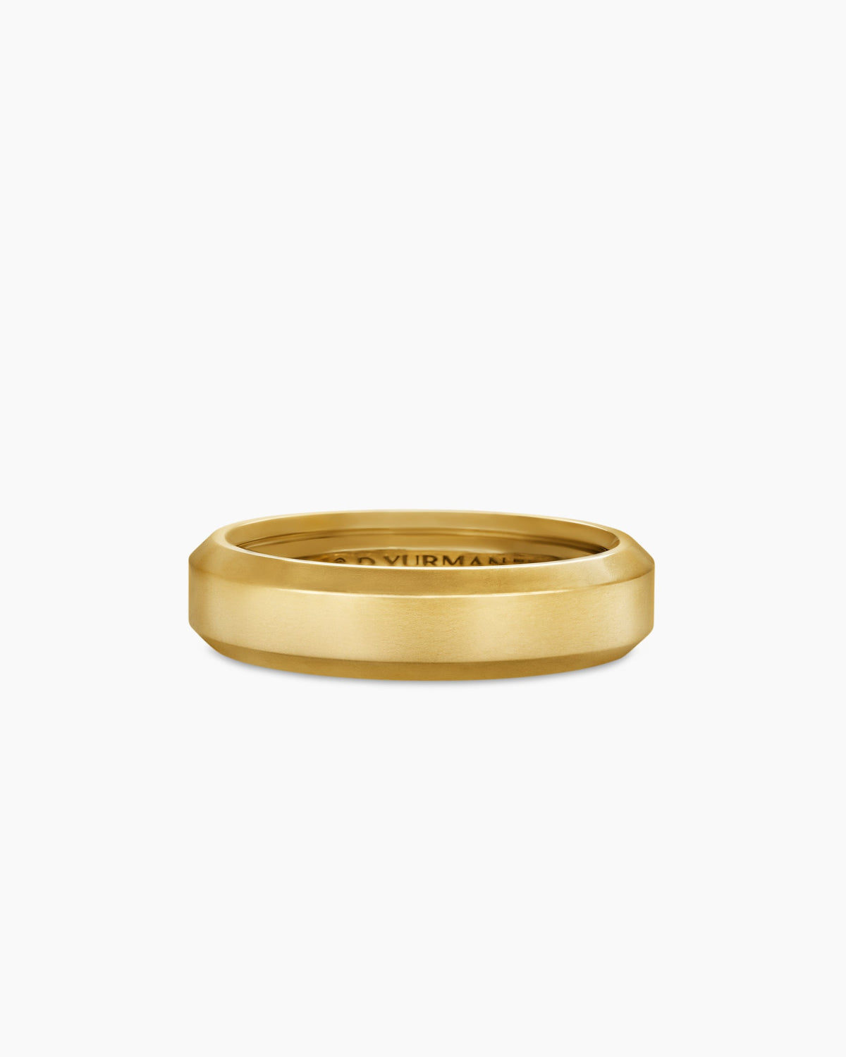Beveled Band Ring in 18K Yellow Gold, 6mm