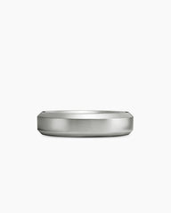 Beveled Band Ring in 18K White Gold, 6mm
