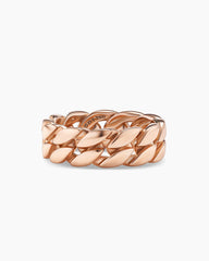 Curb Chain Band Ring in 18K Rose Gold, 8mm