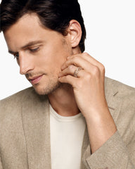 Chevron Pavé Band Ring in 18K Rose Gold with Cognac Diamonds, 9mm