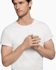 Chevron Pavé Band Ring in Sterling Silver with Black Diamonds, 9mm