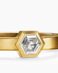 Nesting Band Ring in 18K Yellow Gold with Center Diamond, 10mm