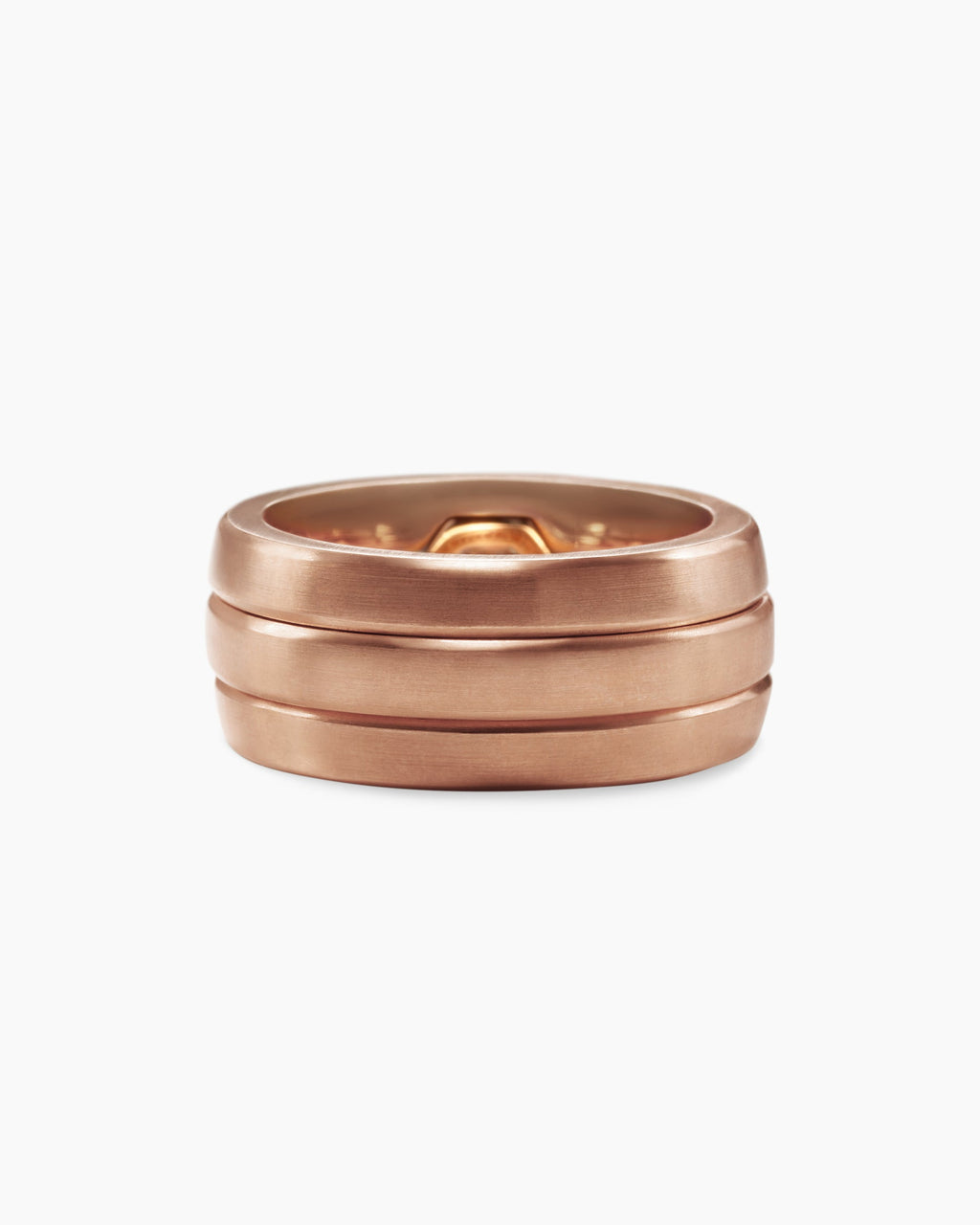 Nesting Band Ring in 18K Rose Gold with Center Cognac Diamond, 10mm