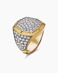 Streamline® Bold Signet Ring in 18K Yellow Gold with Diamonds, 23.4mm