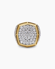 Streamline® Bold Signet Ring in 18K Yellow Gold with Diamonds, 23.4mm
