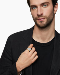 Streamline® Bold Signet Ring in 18K Yellow Gold with Diamonds, 23.4mm