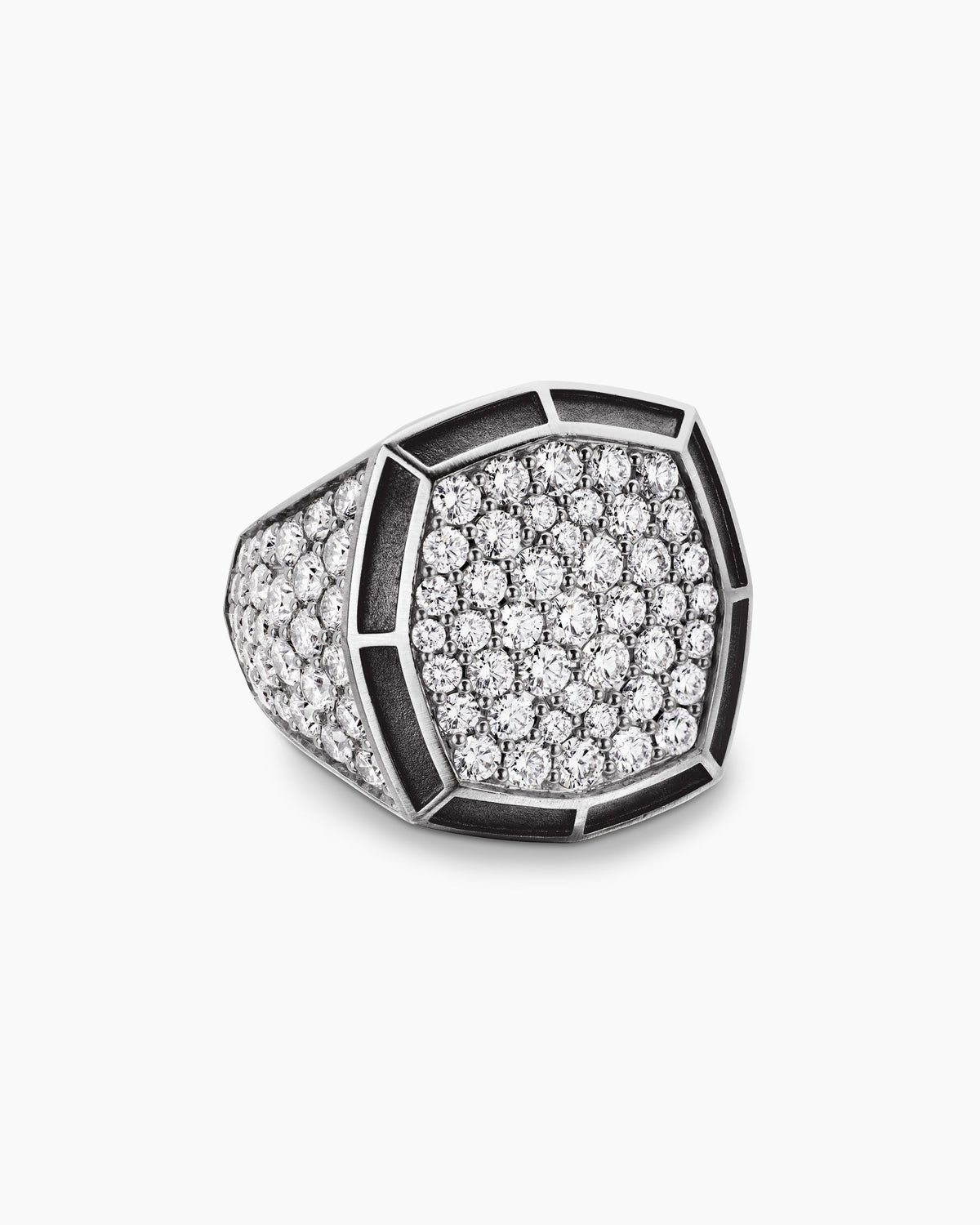 Streamline® Bold Signet Ring in Sterling Silver with Diamonds, 23.4mm
