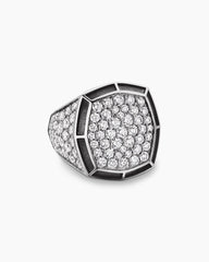 Streamline® Bold Signet Ring in Sterling Silver with Diamonds, 23.4mm