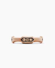 Faceted Station Band Ring in 18K Rose Gold with Cognac Diamonds, 6mm