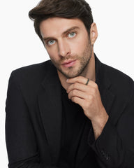 Cable Edge® Band Ring in 18K Yellow Gold with Black Diamonds, 6mm