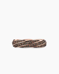 Cable Edge® Band Ring in 18K Rose Gold with Cognac Diamonds, 6mm