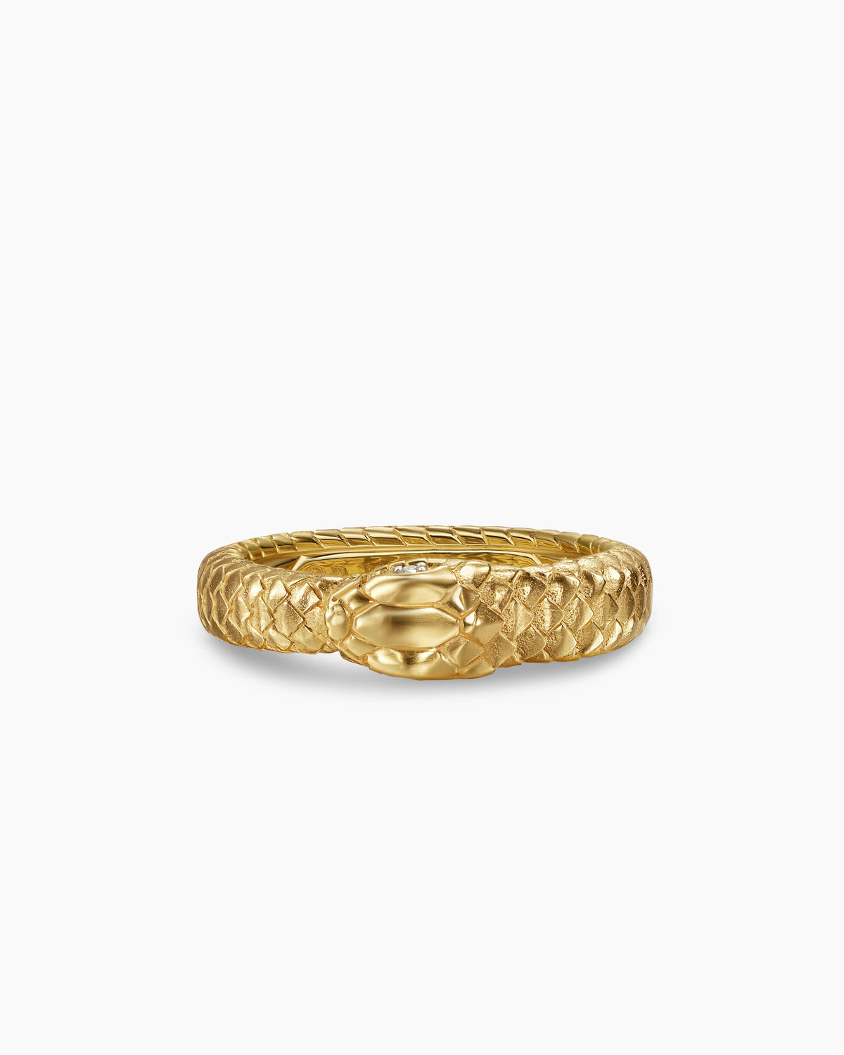 Ouroboros Band Ring in 18K Yellow Gold with Diamonds, 6mm