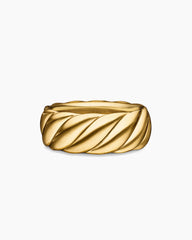 Sculpted Cable Contour Band Ring in 18K Yellow Gold, 9mm