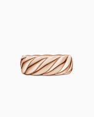 Sculpted Cable Contour Band Ring in 18K Rose Gold, 9mm