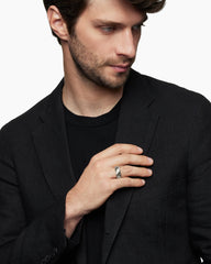 Sculpted Cable Contour Band Ring in Sterling Silver, 9mm