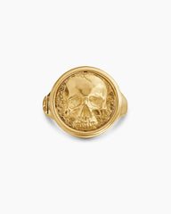 Life and Death Duality Signet Ring in 18K Yellow Gold, 20mm