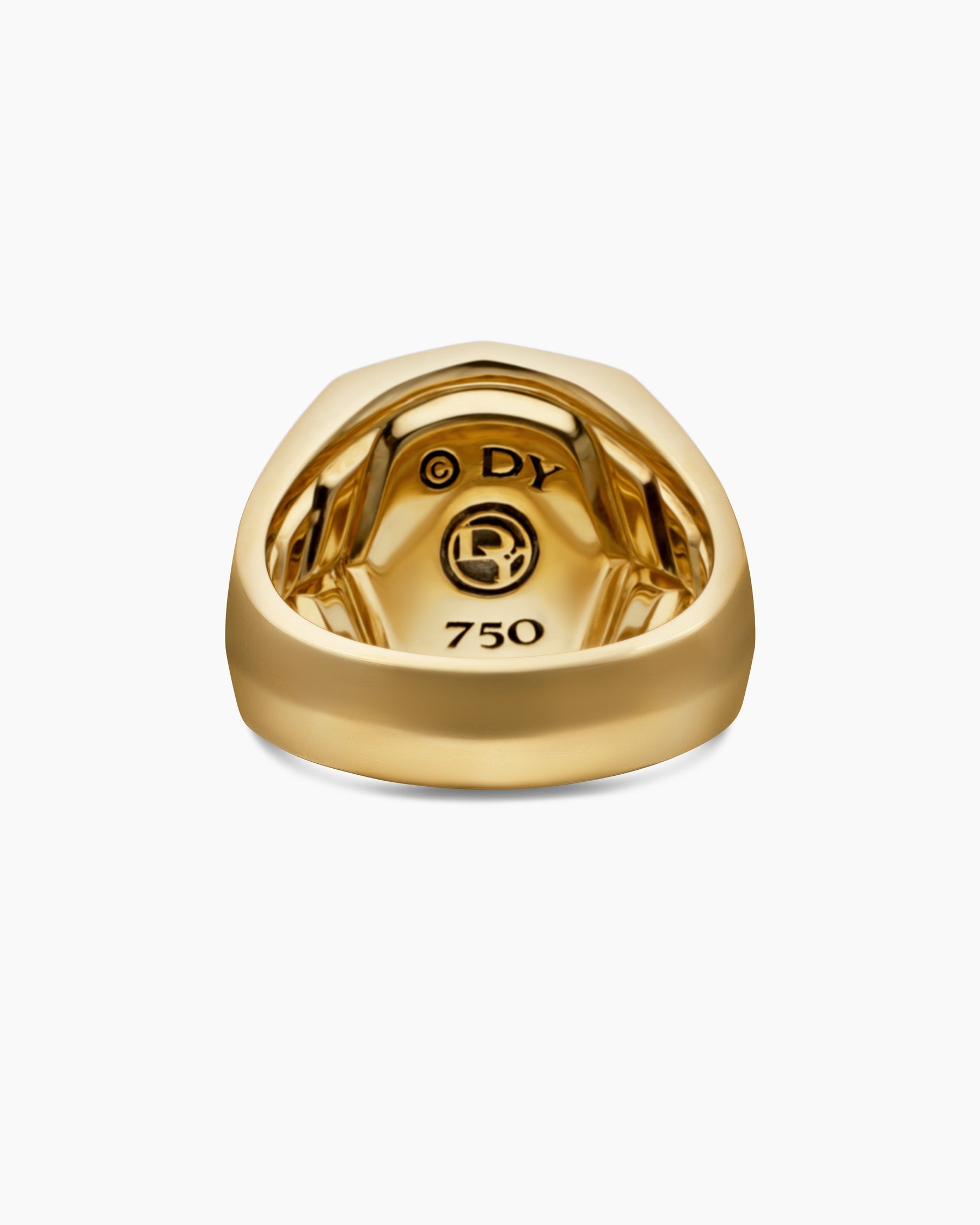 Streamline® Signet Ring in 18K Yellow Gold with Diamonds, 25mm