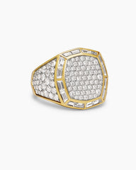 Streamline® Signet Ring in 18K Yellow Gold with Diamonds, 25mm