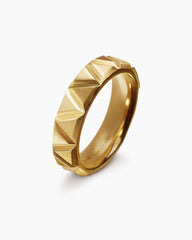 Faceted Triangle Band Ring in 18K Yellow Gold, 6mm