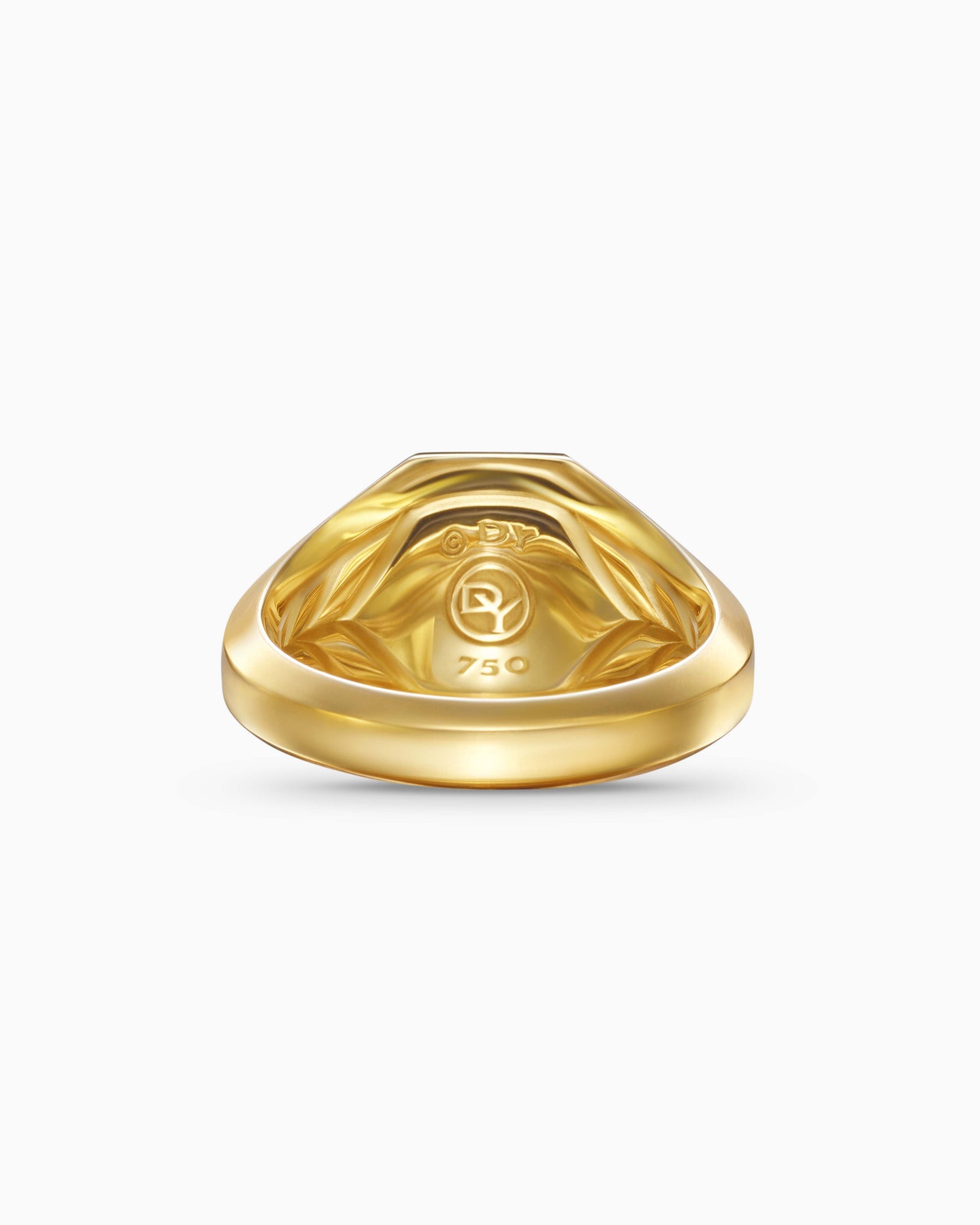 Streamline® Signet Ring in 18K Yellow Gold with Diamonds, 14mm