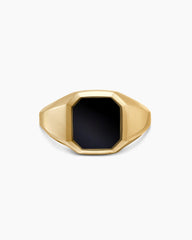 Streamline® Signet Ring in 18K Yellow Gold with Black Onyx, 14mm