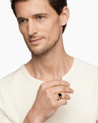 Streamline® Signet Ring in 18K Yellow Gold with Black Onyx, 14mm