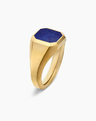 Streamline® Signet Ring in 18K Yellow Gold with Lapis, 14mm