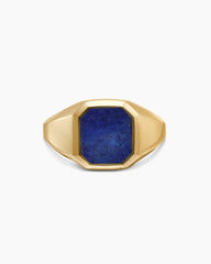 Streamline® Signet Ring in 18K Yellow Gold with Lapis, 14mm