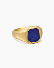 Streamline® Signet Ring in 18K Yellow Gold with Lapis, 14mm