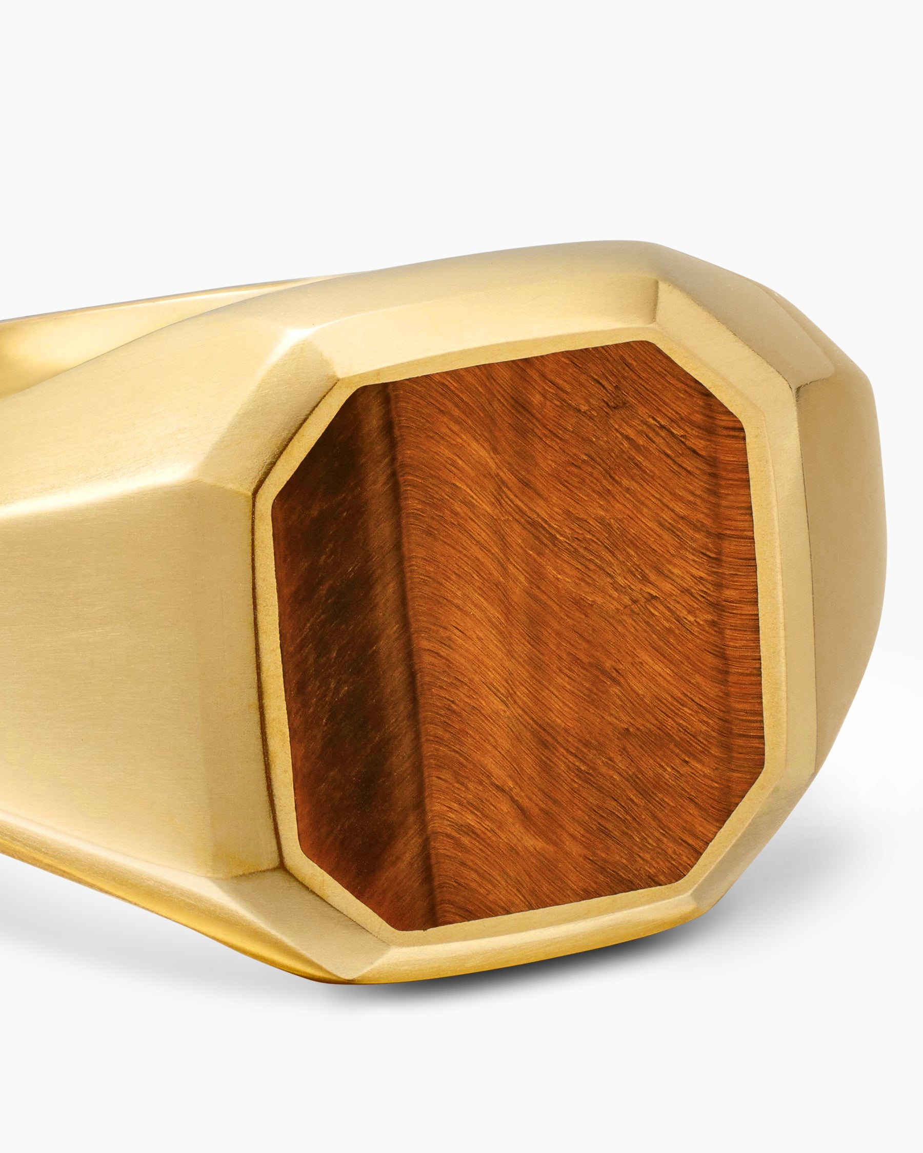 Streamline® Signet Ring in 18K Yellow Gold with Tiger’s Eye, 14mm
