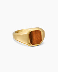 Streamline® Signet Ring in 18K Yellow Gold with Tiger’s Eye, 14mm