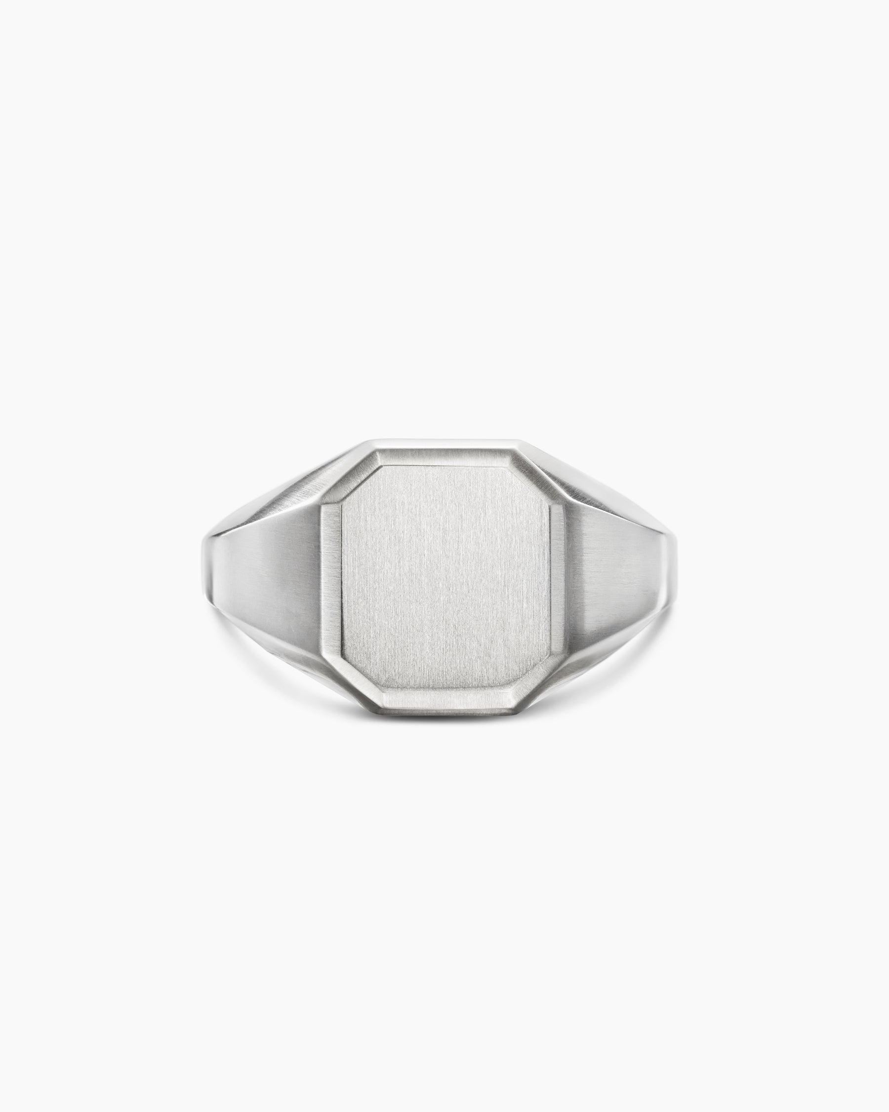 Streamline® Signet Ring in Platinum, 14mm