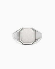 Streamline® Signet Ring in Platinum, 14mm