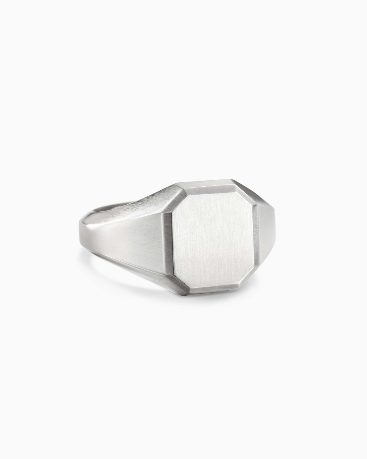 Streamline® Signet Ring in Platinum, 14mm