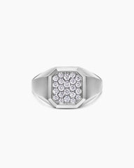 Streamline® Signet Ring in Sterling Silver with Diamonds, 14mm